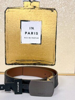 Coach 101 Plaque Buckle Cut-To-Size Reversible Belt